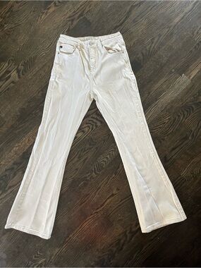 KanCan Cream High-Rise Flare Cotton Denim Jeans Size 26